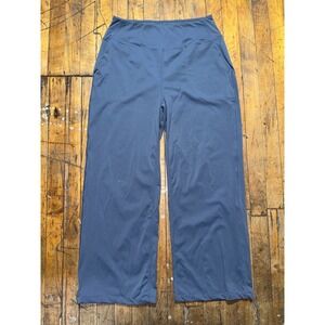 Soothfeel Golf Pants Womens 28L Blue Solid High Waisted Wide Leg Stretch Pull On